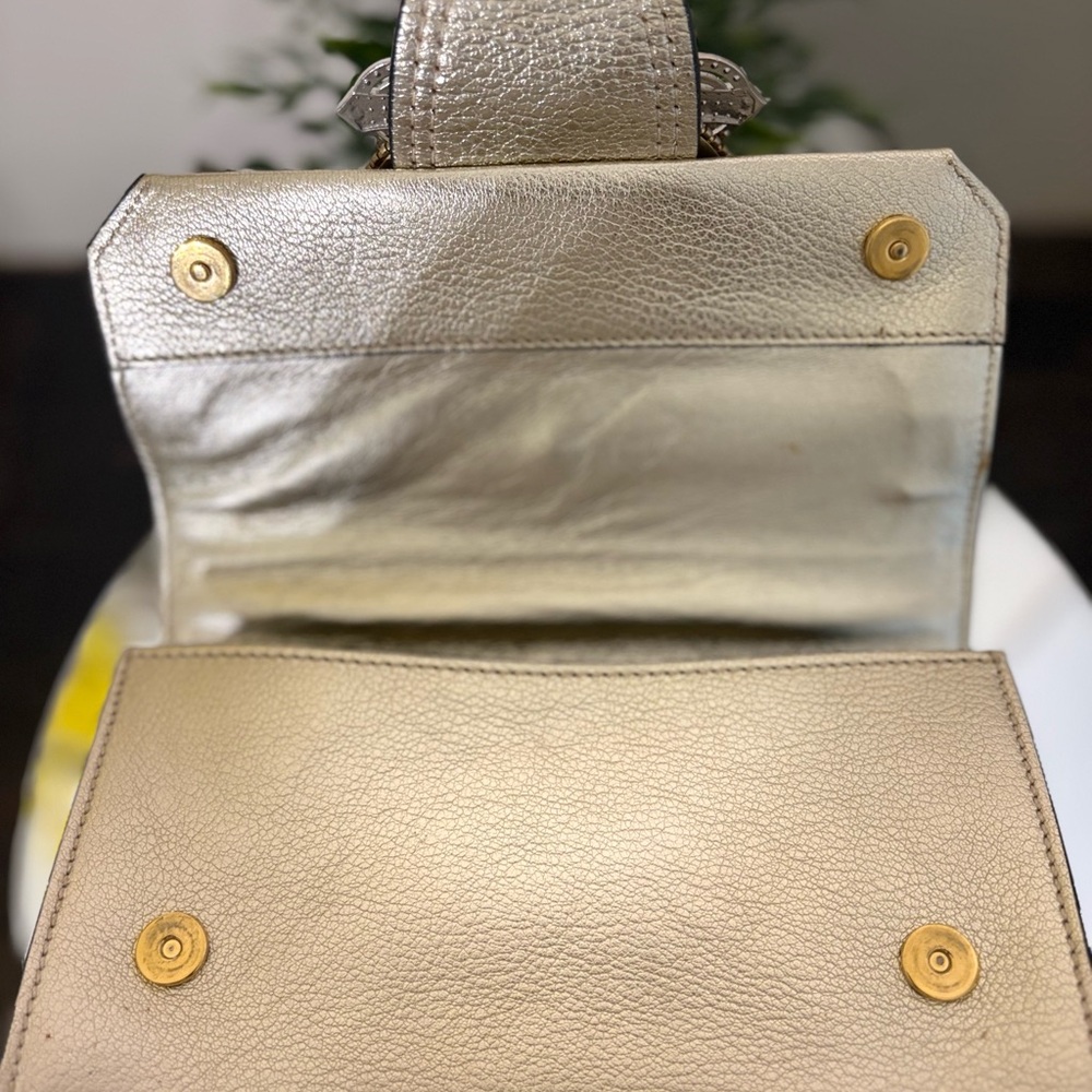 Miu Miu Gold Madras Crystal Embellished Crossbody Bag - Picture 8 of 13